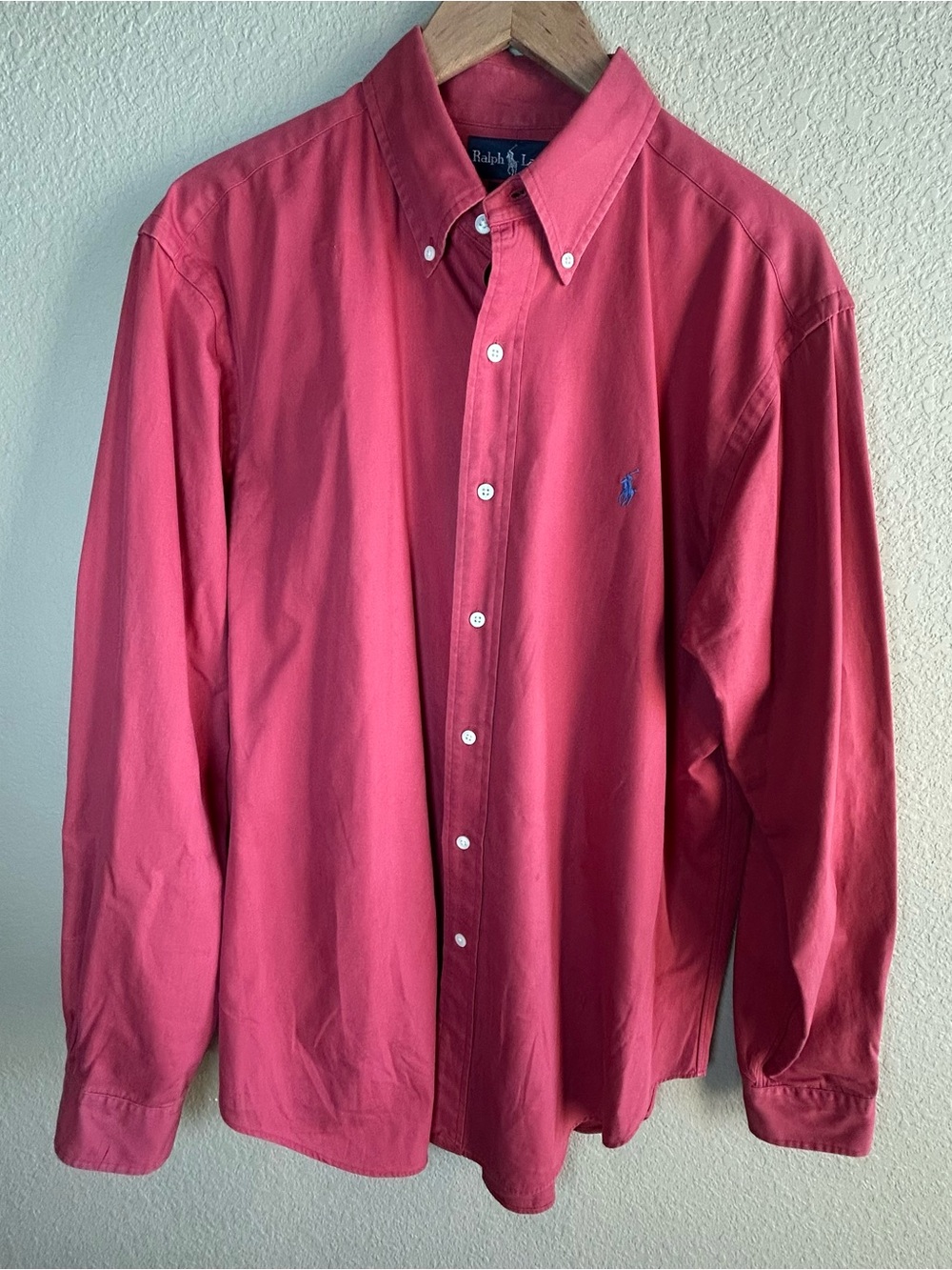 Ralph Lauren Classic Fit Men’s Red Shirt Size Large Preppy Classic